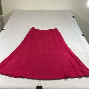 M Collection Aline Midi Skirt Pink size 10 Midi Skirt Faux Suede side Zip